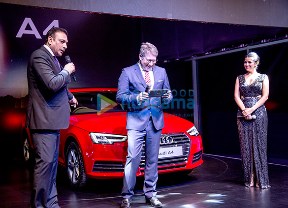 nimrat kaur and ravi shastri grace audi a4s launch 1