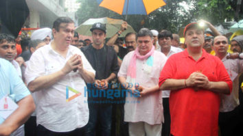 Ranbir Kapoor, Rishi Kapoor, Randhir Kapoor & Rajiv Kapoor snapped during Ganpati Visarjan at RK Studio