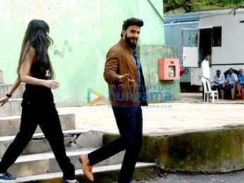 Ranveer Singh snapped on the sets of an ad shoot