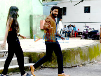 Ranveer Singh snapped on the sets of an ad shoot