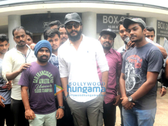 Riteish Deshmukh visits a screening to interact with a 'Banjo' artist at Chitra theatre, Mumbai