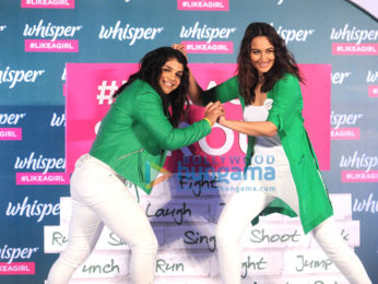 Sonakshi Sinha & Sakshi Malik grace the promotions of Whisper #LikeaGirl campaign