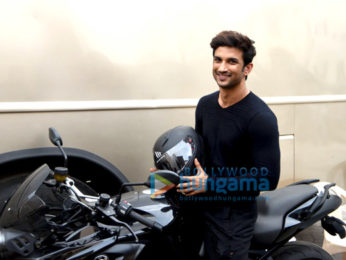 Sushant Singh Rajput snapped riding a bike in Bandra