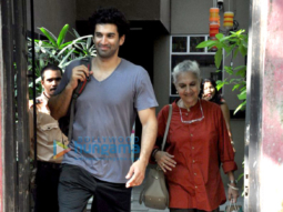 Aditya Roy Kapur snapped with his mom in Bandra