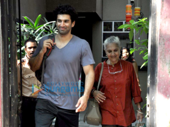 Aditya Roy Kapur snapped with his mom in Bandra