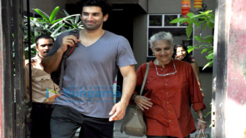 Aditya Roy Kapur snapped with his mom in Bandra