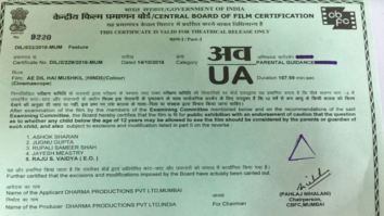 Ae Dil Hai Mushkil gets UA certificate with conditions and here’s proof