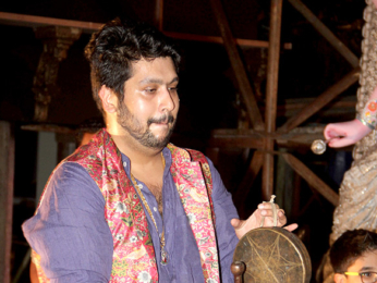 Bappi Lahiri & Bappa Lahiri at Durga Puja celebrations at the North Bombay Sarbojanin Durga Puja Samiti in Mumbai