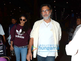Harshvardhan Kapoor and Saiyami Kher snapped arriving back after the London premiere of Mirzya