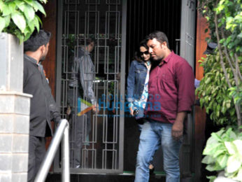 Madhuri Dixit and family snapped post lunch at a suburban restaurant