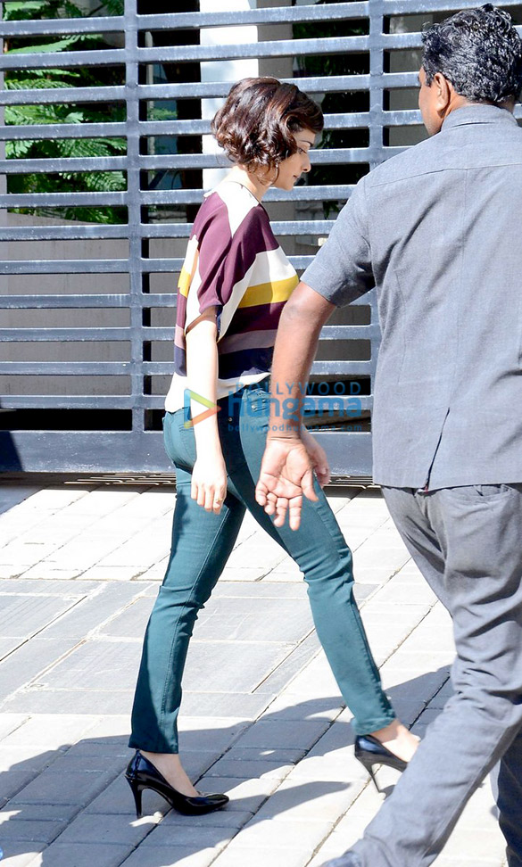 Prachi Desai snapped sporting her look from Rock On!! 2 on the sets of the movie