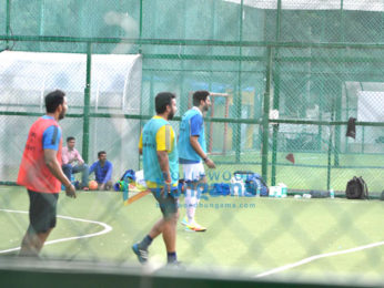 Ranbir Kapoor and Abhishek Bachchan snapped at football practice