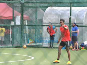 Ranbir Kapoor and Abhishek Bachchan snapped at football practice