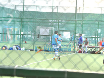 Ranbir Kapoor and Abhishek Bachchan snapped at football practice
