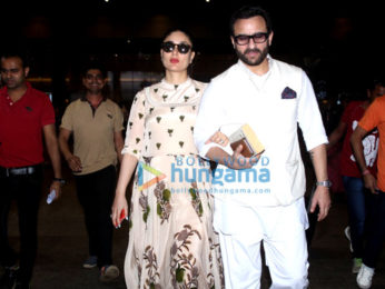 Saif Ali Khan & Kareena Kapoor Khan return from Hyderabad