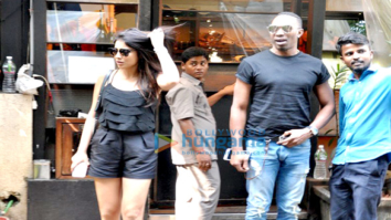 Shriya Saran & Dwayne Bravo snapped post lunch at Indigo