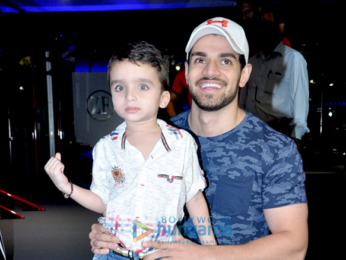 Sooraj Pancholi snapped with a kid fan at Gym launch