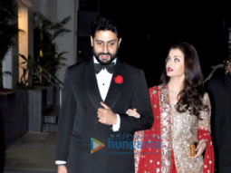 Abhishek Bachchan, Aishwarya Rai Bachchan, Esha Gupta, Huma Qureshi grace stylist Aastha Sharma’s Wedding ceremony
