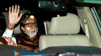 Amitabh Bachchan and Aishwarya Rai Bachchan snapped post the engagement ceremony of a close friend