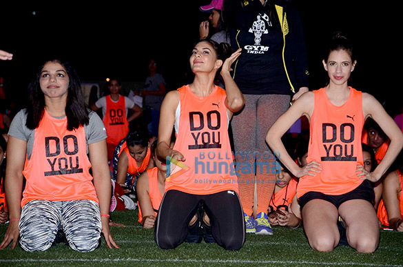 Jacqueline Fernandez, Kalki Koechlin and Sakshi Malik participate in the ‘Abdominal Plank Position’ for 60sec Jacqueline Fernandez, Kalki Koechlin and Sakshi Malik participate in the ‘Abdominal Plank Position’ for 60sec