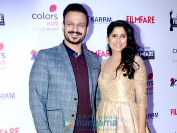 Vivek Oberoi & Sai Tamhankar at the media meet of 'Filmfare Awards Marathi 2016'
