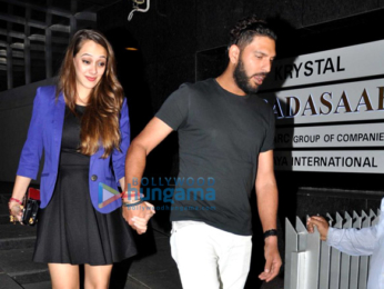 Yuvraj Singh & Hazel Keech snapped post dinner at Hakassan