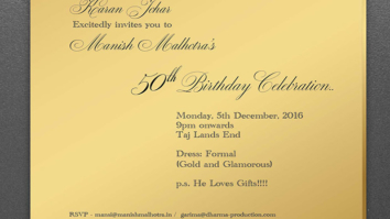 Check out: Karan Johar’s specially designed ‘golden invite’ for Manish Malhotra