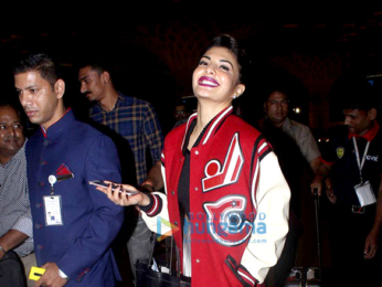 Jacqueline Fernandez snapped at the airport leaving for New York
