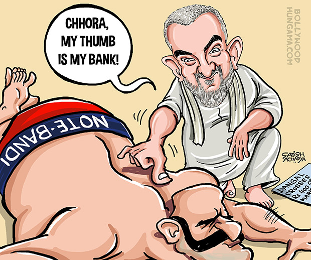 Bollywood Toons: Aamir's Dangal defeats Note-bandi!