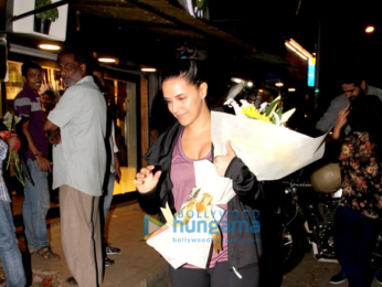 Neha Dhupia snapped at a florist in Bandra