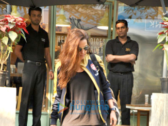 Neha Dhupia snapped post lunch at The Kitchen garden