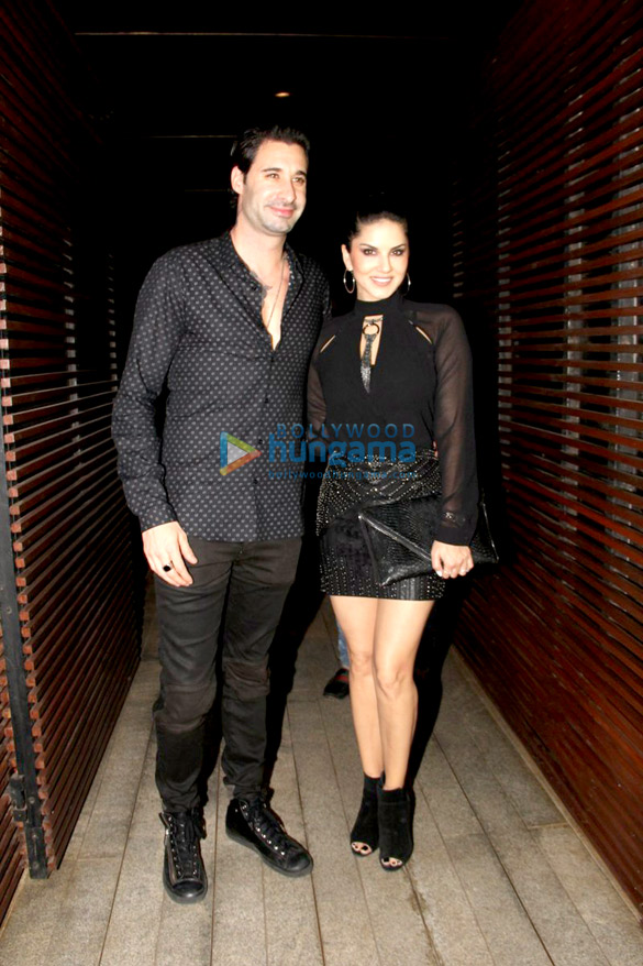 Sunny Leone snapped with Daniel Weber post dinner at Estella, Juhu