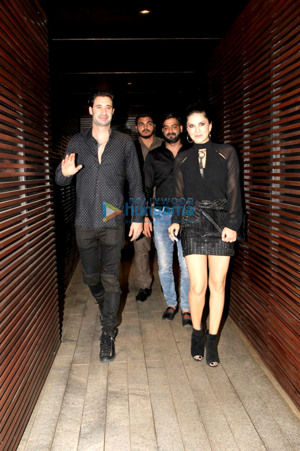 sunny leone snapped with hubby post dinner at estella juhu 2