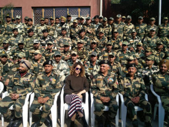 Kangna Ranaut dances with BSF Jawans during her visit at Army camp in Jammu