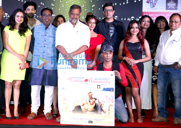 nana patekar priyanshu chatterjee and others attend the music launch of the film wedding anniversary 1