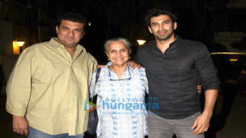 Aditya Roy Kapur snapped with his mom and brother at Prithvi Theatre