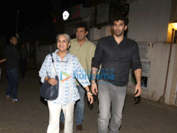 Aditya Roy Kapur snapped with his mom and brother at Prithvi Theatre