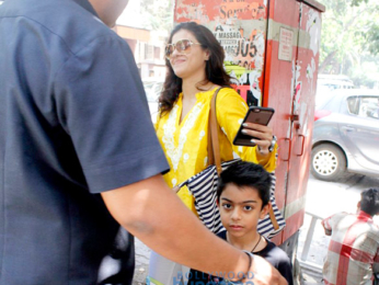 Kajol snapped with son Yug Devgn in Bandra