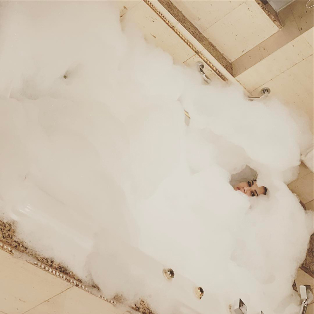 Sunny Leone posts an image of her bubble bath in a tub Features Features