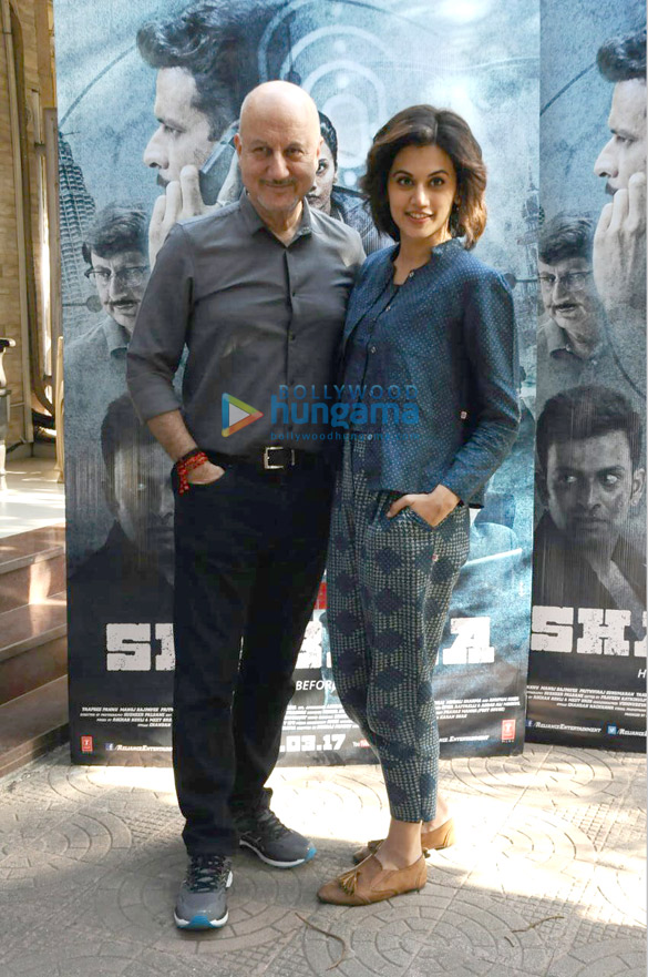 tapsee and anupam kher promote naam shabana 1