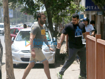 Ajay Devgnsnapped as he enters a gym in Juhu