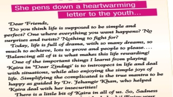 Alia Bhatt’s inspiring message to youth for a happy life