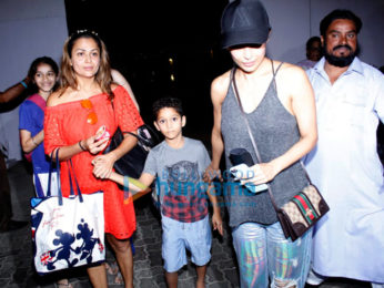 Malaika Arora Khan and Amrita Arora snapped with kids in bandra