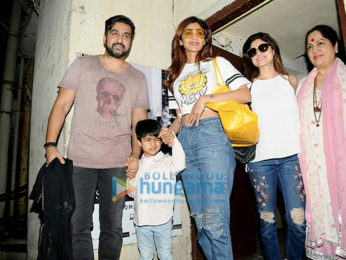 Shilpa Shetty and family snapped post a movie screening at PVR, Juhu Shilpa Shetty and family snapped post a movie screening at PVR, Juhu
