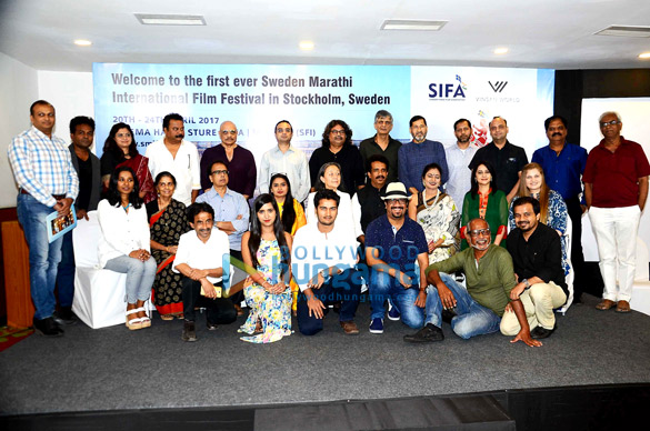 Ananth Narayan Mahadevan, Mrinal Kulkarni, Bharat Dabholkar & others at a press con to announce the 1st ever Sweden-Marathi International Film Festival in Stockholm Ananth Narayan Mahadevan, Mrinal Kulkarni, Bharat Dabholkar & others at a press con to announce the 1st ever Sweden-Marathi International Film Festival in Stockholm