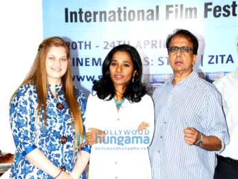 Ananth Narayan Mahadevan, Mrinal Kularni, Bharat Dabholkar & others at a press con to announce the 1st ever Sweden-Marathi International Film Festival in Stockholm