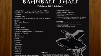 WOW! Now, a thali gets named after ‘Baahubali: The Conclusion’