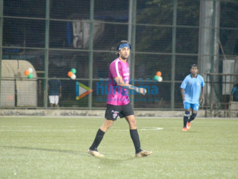 Abhishek Bachchan and Ranbir Kapoor play a friendly football match with the CISF personnels