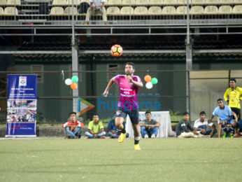Abhishek Bachchan and Ranbir Kapoor play a friendly football match with the CISF personnels