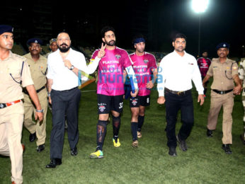 Abhishek Bachchan and Ranbir Kapoor play a friendly football match with the CISF personnels